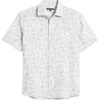 Robert Barakett Steinway Short Sleeve Cotton & Linen Button-up Shirt In Tan