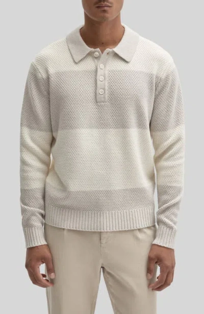 Robert Barakett Sylvestro Long Sleeve Polo Sweater In White