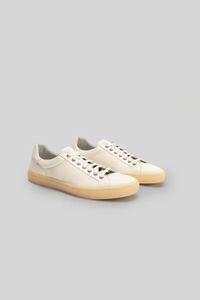 Robert Barakett Terrence Washed Leather Sneaker In White