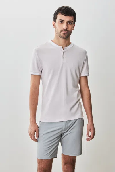 Robert Barakett Tessio Baseball Collar Henley In Light Pink