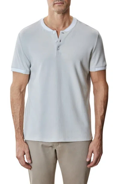 Robert Barakett Tessio Baseball Collar Short Sleeve Henley T-shirt In Light Grey