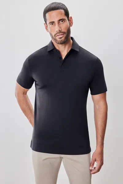 Robert Barakett The Barakett Covered Placket Polo In Black