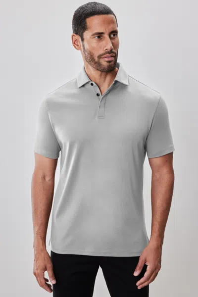 Robert Barakett The Barakett Covered Placket Polo In Gray