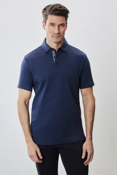 Robert Barakett The Barakett Herringbone Polo In Blue Night