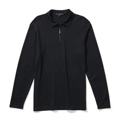 Robert Barakett The Barakett Long-sleeve Zip Polo In Black