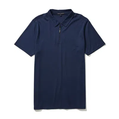 Robert Barakett The Barakett Zip Polo In Blue Night