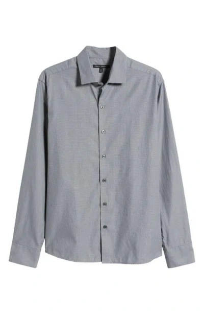 Robert Barakett Theodore Cotton Herringbone Button-up Shirt In Grey