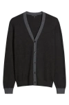 Robert Barakett Thomas Merino Wool Cardigan In Gray
