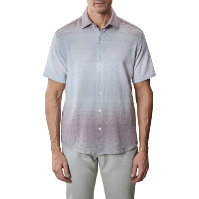 Robert Barakett Tiffin Short Sleeve Woven Button-up Shirt In Purple