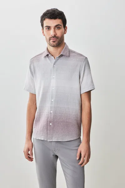 Robert Barakett Tiffin Short Sleeve Woven Shirt In Purple