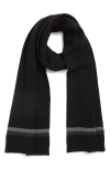 Robert Barakett Tipped Wool And Cashmere Scarf In Black