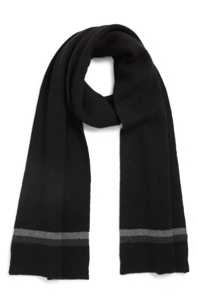 Robert Barakett Tipped Wool And Cashmere Scarf In Black