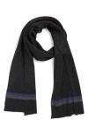 Robert Barakett Tipped Wool And Cashmere Scarf In Black