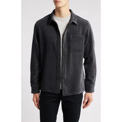 Robert Barakett Topcon Corduroy Overshirt In Charcoal