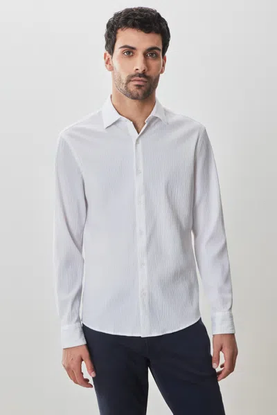 Robert Barakett Tyler Long Sleeve Woven Shirt In White
