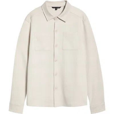 Robert Barakett Upton Plaid Double Knit Overshirt In White