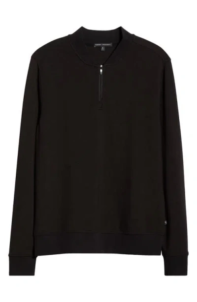 Robert Barakett Vance Half Zip Baseball Collar Pullover In Black