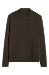 Robert Barakett Vance Half Zip Baseball Collar Pullover In Gray