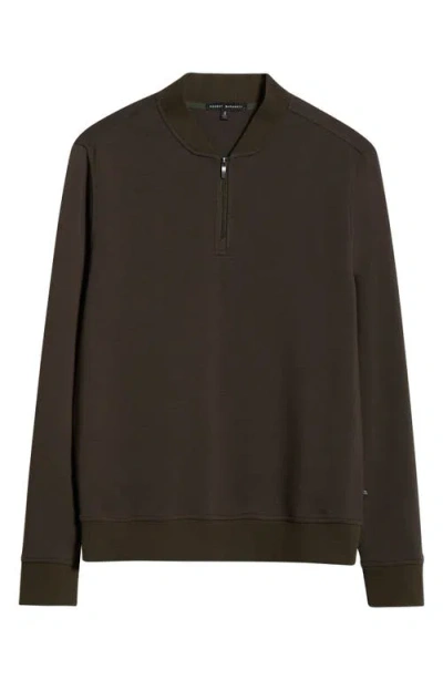 Robert Barakett Vance Half Zip Baseball Collar Pullover In Gray