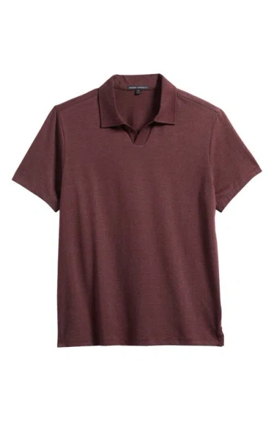 Robert Barakett Wardlow Tonal Stripe Short Sleeve Cotton Blend Polo In Bordeaux