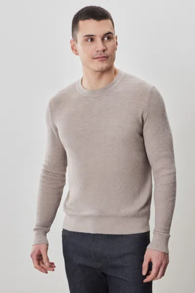 Robert Barakett Watertown Long-sleeve Crew Neck Sweater In Brown