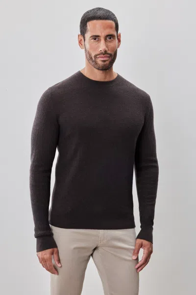 Robert Barakett Watertown Long-sleeve Crew Neck Sweater In Brown