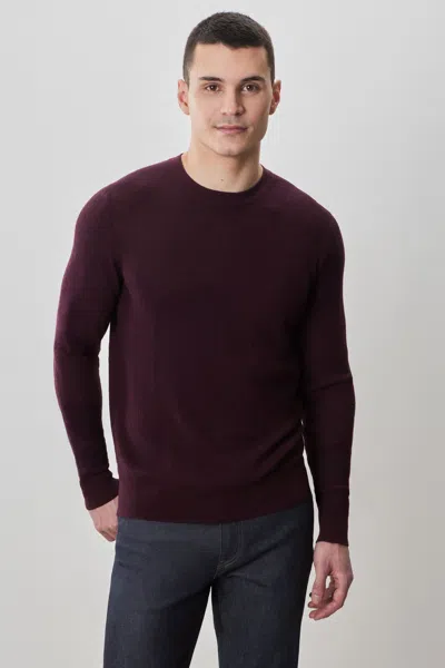 Robert Barakett Watertown Long-sleeve Crew Neck Sweater In Burgundy