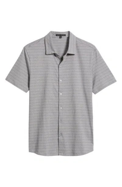 Robert Barakett Wheatbelt Stripe Short Sleeve Knit Button-up Shirt In Tan
