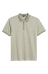 Robert Barakett Whistler Half Zip Polo In Pastel Olive