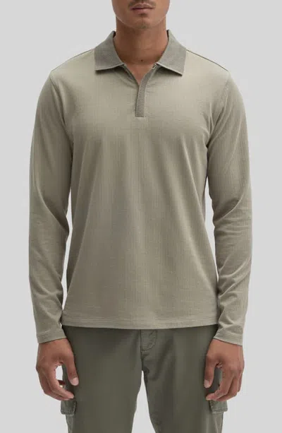 Robert Barakett Whistler Long Sleeve Cotton Polo In Green