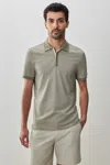 Robert Barakett Whistler Short Sleeve Covered Placket Polo In Pastel Olive