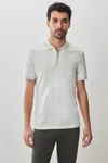 Robert Barakett Whistler Short Sleeve Covered Placket Polo In White