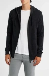 Robert Barakett Xander Cashmere Hooded Zip Cardigan In Brown