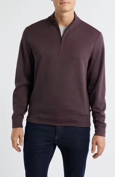 Robert Barakett Yorgos Quarter Zip Piqué Pullover In Brown