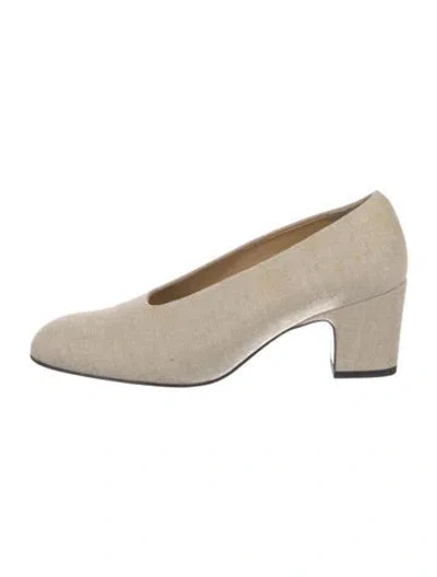 Pre-owned Robert Clergerie Canvas Pumps In Neutral