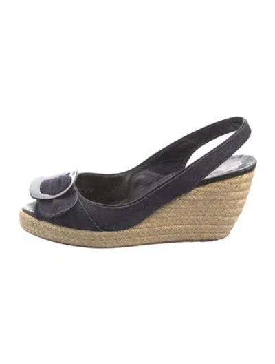 Pre-owned Robert Clergerie Denim Slingback Pumps In Blue