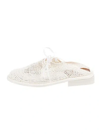 Pre-owned Robert Clergerie Lace Pattern Flats In Neutrals/white