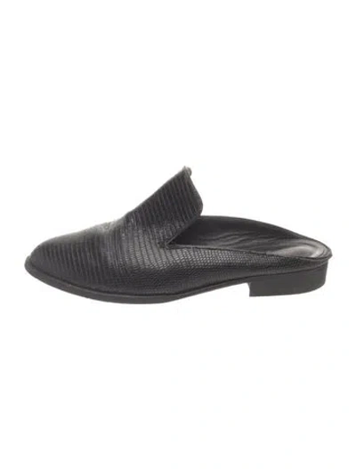 Pre-owned Robert Clergerie Leather Animal Print Mules In Black