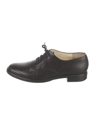 Pre-owned Robert Clergerie Leather Animal Print Oxfords In Black