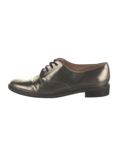 Pre-owned Robert Clergerie Leather Animal Print Oxfords In Brown/metallic