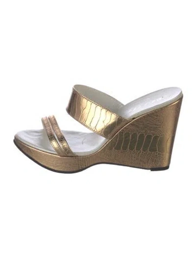 Pre-owned Robert Clergerie Leather Animal Print Sandals
