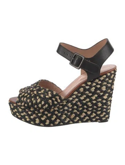 Pre-owned Robert Clergerie Leather Animal Print Sandals In Black