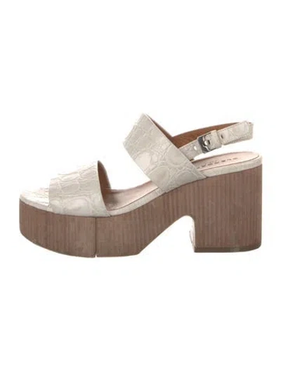 Pre-owned Robert Clergerie Leather Animal Print Sandals In Multicolor