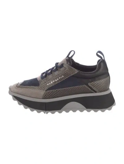 Pre-owned Robert Clergerie Leather Animal Print Sneakers In Black