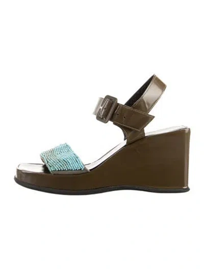 Pre-owned Robert Clergerie Leather Beaded Accents Sandals In Multi