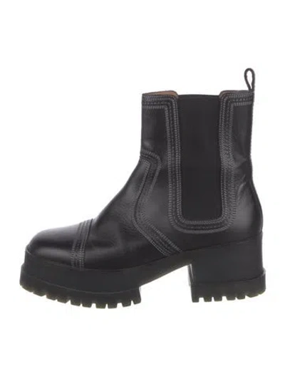 Pre-owned Robert Clergerie Leather Chelsea Boots In Black