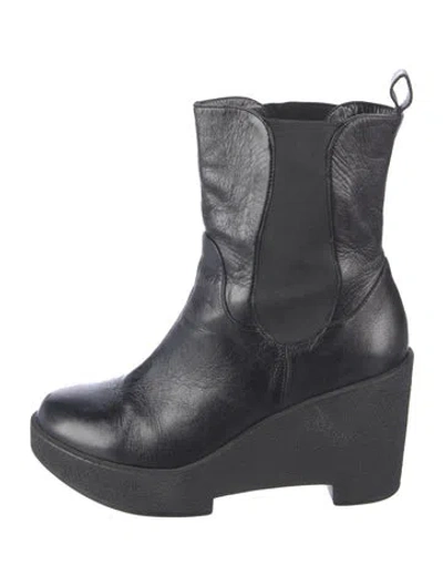 Pre-owned Robert Clergerie Leather Chelsea Boots In Black