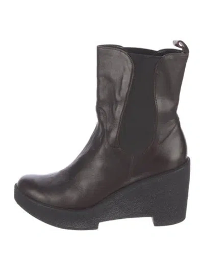 Pre-owned Robert Clergerie Leather Chelsea Boots In Brown