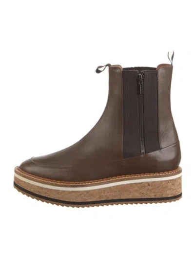 Pre-owned Robert Clergerie Leather Chelsea Boots In Brown