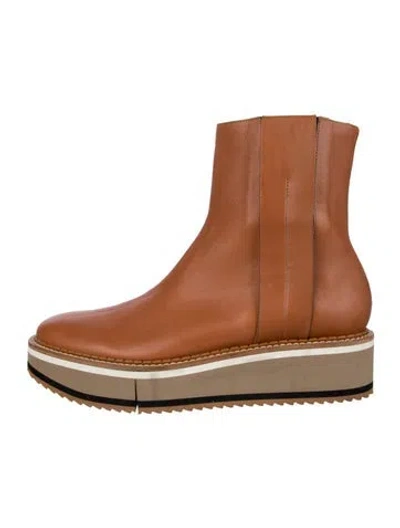 Pre-owned Robert Clergerie Leather Chelsea Boots In Orange
